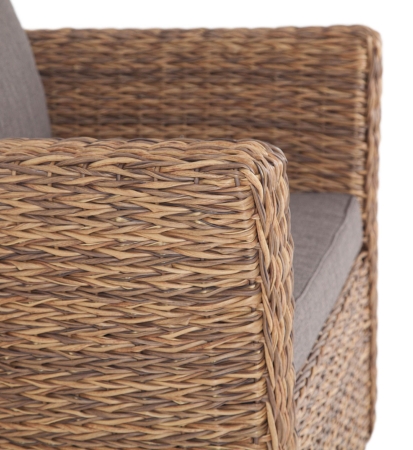 Кресло "Капучино" из искусственного ротанга (гиацинт), цвет соломенный