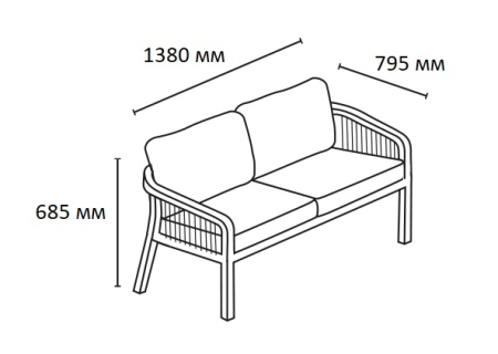 Диван деревянный двухместный Tagliamento Ravona KD