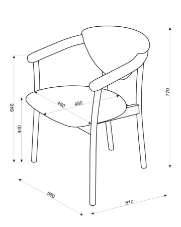 Кресло венское "Виенна" темный тон и темно-серый