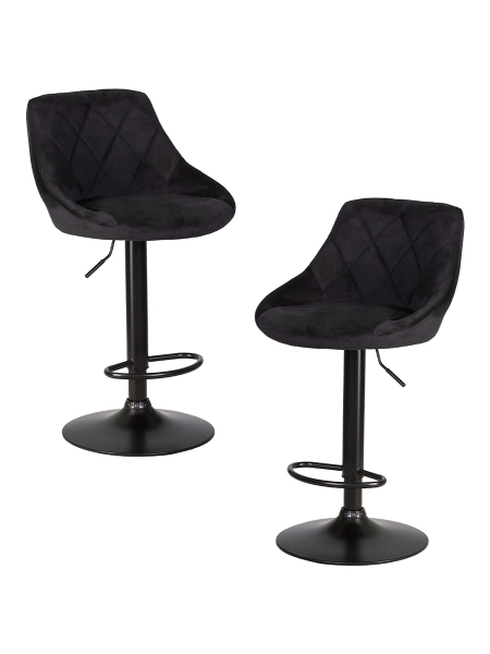 Набор 2 шт Стул барный LOGAN BLACK, черный велюр (MJ9-101)