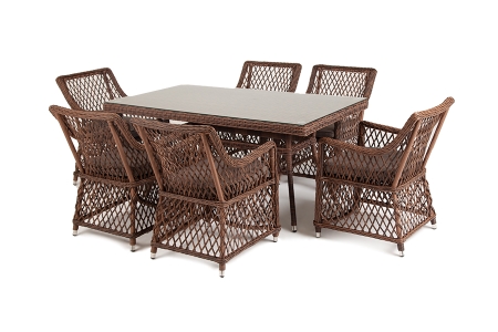 "Латте" обеденная группа плетеная, цвет коричневый "Латте" обеденная группа плетеная, цвет коричневый