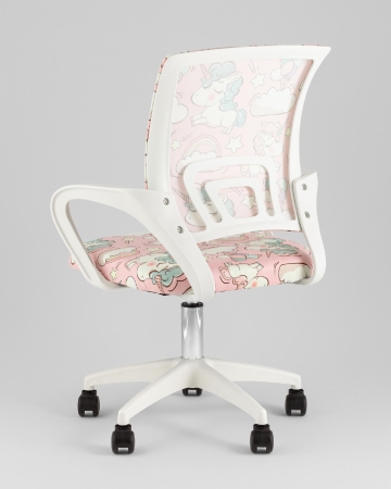 Кресло офисное TopChairs Simple SN Junior принт Unicorns пластик белый