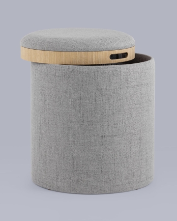 Пуф-столик с ящиком Хюгге S рогожка серый