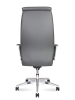 Кресло офисное Davos серый, экокожа и металл, мягкое сиденье, с подлокотниками