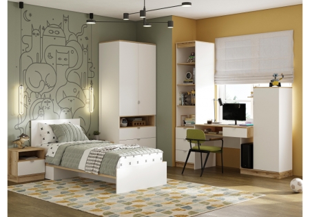 Компьютерный стол Джидда 1500 белый, дуб делано