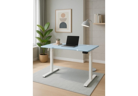 Компьютерный стол Маркос 140х80 голубой, белый