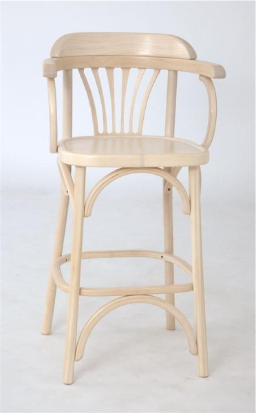 Полубарный деревянный стул Венский 650 беленый дуб с твердым сиденьем