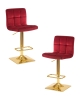 Набор 2 шт Стул барный GOLDIE, бордовый велюр (MJ9-43)