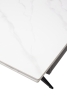 Стол FORIO 160 MATT WHITE MARBLE SINTERED STONE, BLACK