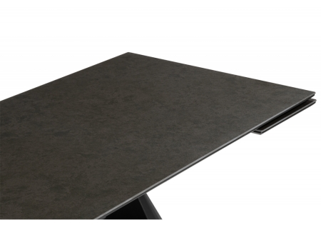 Керамический стол Шелтон 180(260)x90 massa ink gray, черный