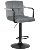 Стул барный KRUGER ARM черный, серый велюр MJ9-75