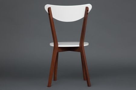 Стул жесткое сиденье MAXI (Макси) белый, коричневый