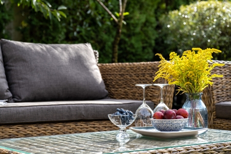 "Капучино" диван из искусственного ротанга (гиацинт) двухместный, цвет соломенный