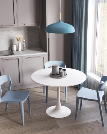 Стол Tulip D100 белый фото в интернет-магазине Stoolmarket
