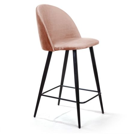 Стул полубарный Thomas бархат бежевый