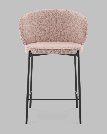 Стул полубарный Тисдейл букле розово-персиковый