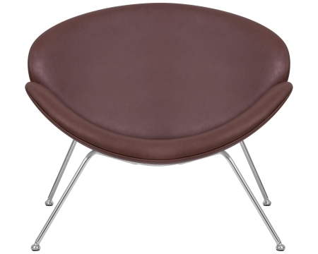 Кресло дизайнерское EMILY коричневый винил, хромированная сталь