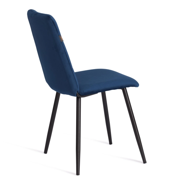 Стул обеденный Asti синий, велюр и металл, мягкое сиденье, без подлокотников Стул обеденный Asti синий, велюр и металл, мягкое сиденье, без подлокотников