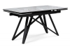 Стеклянный стол Вилсон 140(200)х80 белый мрамор, черный