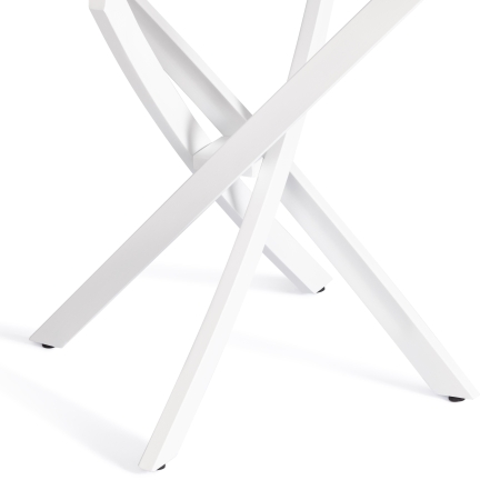 Стол MANZANA ЛДСП, HPL, металл, мрамор светлый, белый