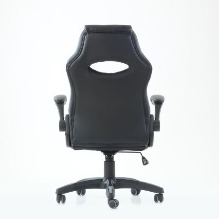 Игровое кресло K-37 черно-серая экокожа