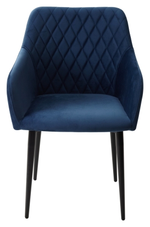 Стул BRANDY-X синий #29 велюр, черный каркас