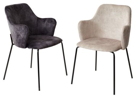 Стул AMARETTO VBP206 античный светло-бежевый, велюр без пальчикового эффекта, черный каркас