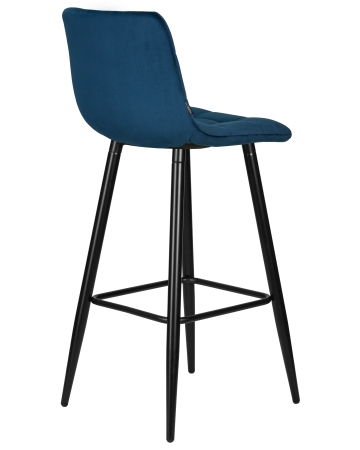Стул барный NICOLE черные матовые ножки, темно-синий велюр 108-95