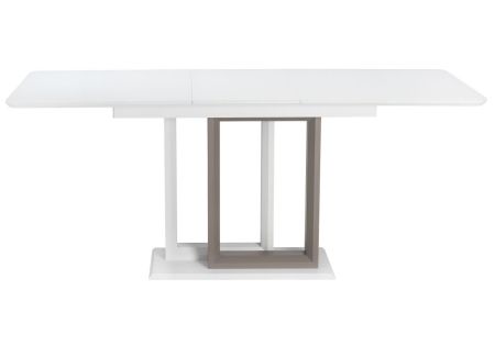 Стол Санса 140 серый, белая шагрень, серый