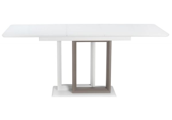 Стол Санса 140 серый, белая шагрень, серый