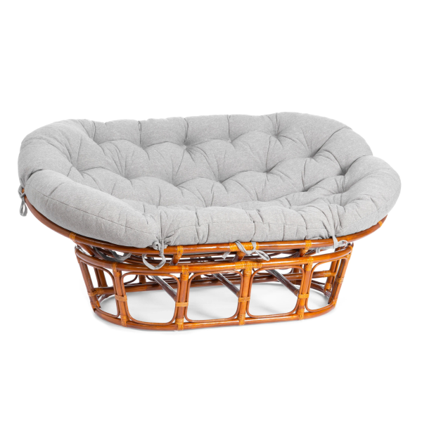 Диван MAMASAN/МАМАСАН 23/02 W, с подушкой, серы, темное дерево