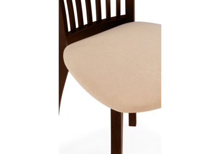 Стул деревянный Лидиос велюр тедди 008, орех темный