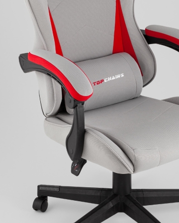 Кресло спортивное Phantom TopChairs ткань серо-красный
