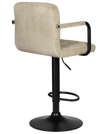 Стул барный KRUGER ARM BLACK бежевый вельвет