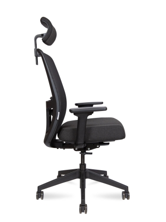 Кресло офисное Altai SL черный, ткань и пластик, мягкое сиденье, с подлокотниками