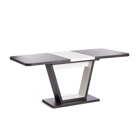 Стол обеденный VOX раздвижной, ЛДСП, мрамор черный, белый