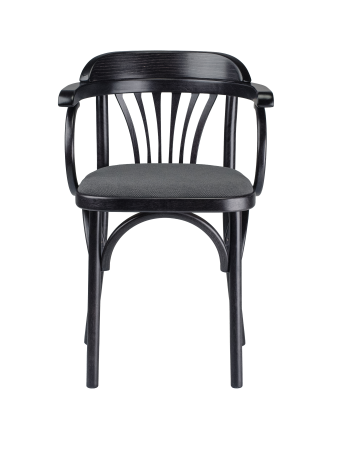 Деревянный стул Венский венге с мягким сиденьем из серой ткани М07