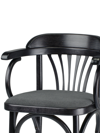 Деревянный стул Венский венге с мягким сиденьем из серой ткани М07