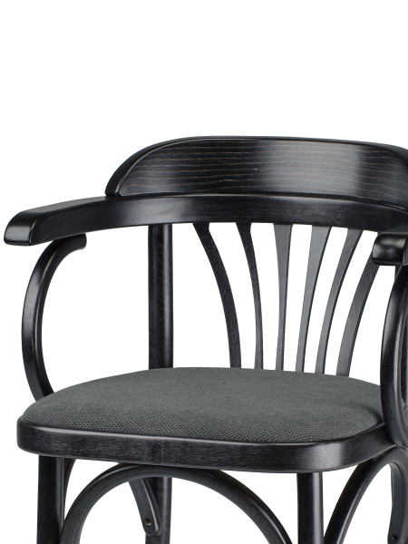 Деревянный стул Венский венге с мягким сиденьем из серой ткани М07