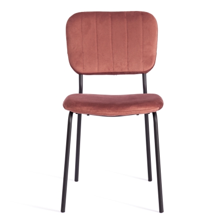 Стул CAROL (mod. UC06) металл, вельвет, 45х56х82 см, коралловый, черный