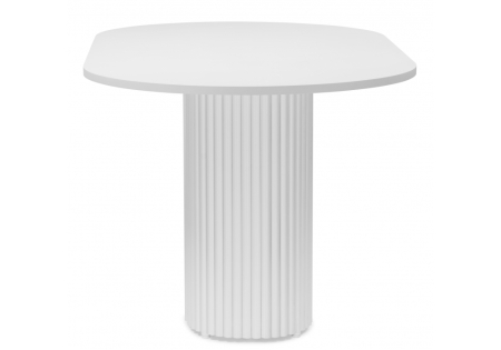 Стол деревянный Барон О 180 х 90 белая пленка шагрень, белые ноги