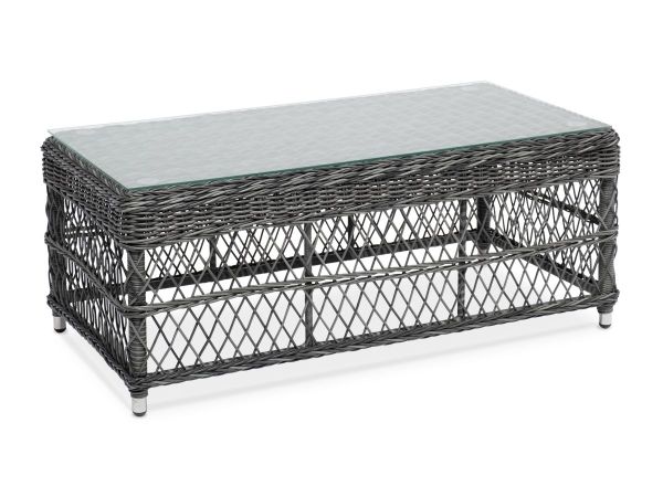 Стол журнальный "Гранд Латте" из искусственного ротанга, графит