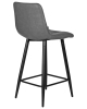 Набор 2 шт Стул полубарный OLIVIA, черные матовые ножки, серая антрацитовая винтажная экокожа (RU-08)