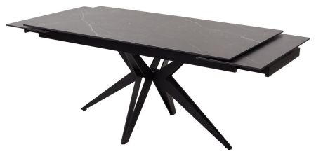 Стол FORIO 160 MATT BLACK MARBLE SINTERED STONE, BLACK