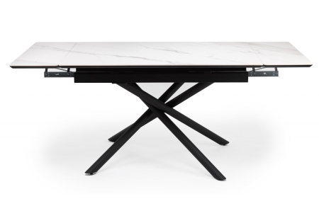 Керамический стол Мэриан 120(180)х80 snow alpin white, черный