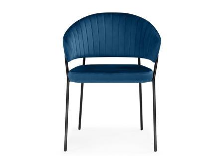 Стул на металлокаркасе Лео синий (H-58), черный