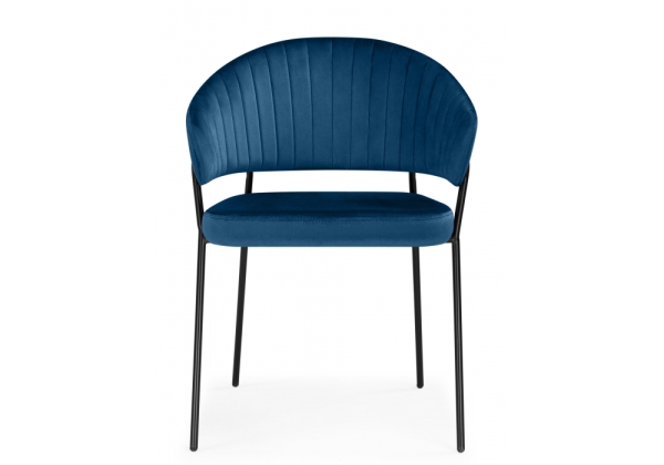 Стул на металлокаркасе Лео синий (H-58), черный