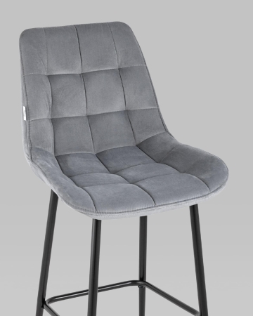 Стул барный Флекс велюр серый