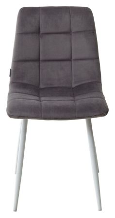 Стул CHILLI G108-12 антрацит, белый каркас, велюр