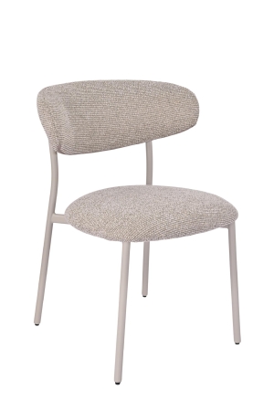 Стул обеденный Ayla бежево-зеленый кремовые ножки